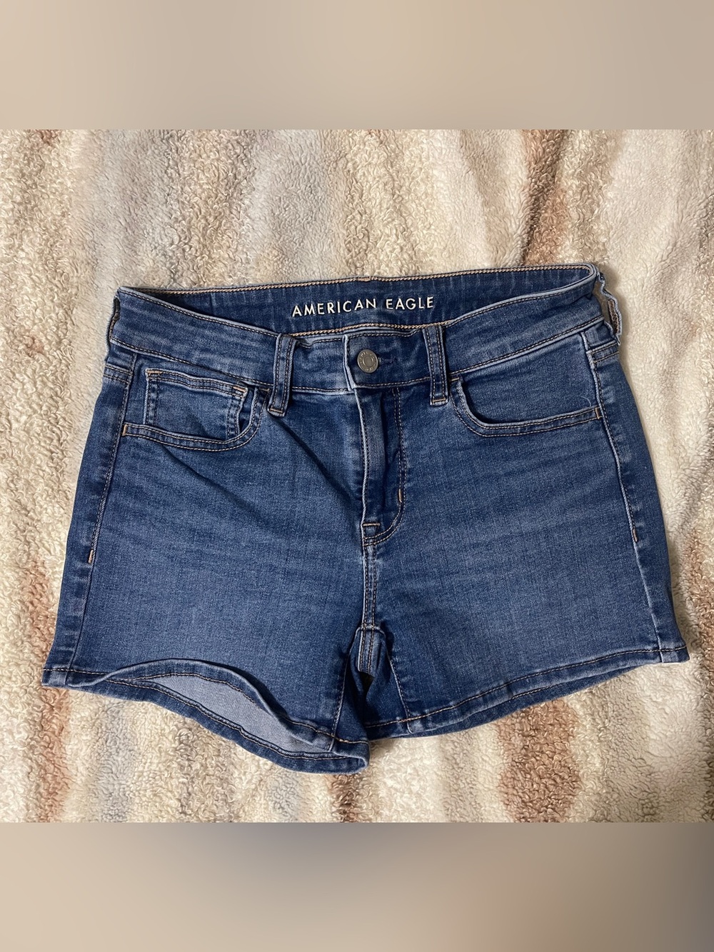 American Eagle Outfitters Dark Wash Blue Denim Cutoff Shorts